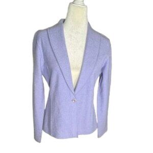 Eileen Fisher Periwinkle One-Button Closure Wool Blend Blazer Size XS